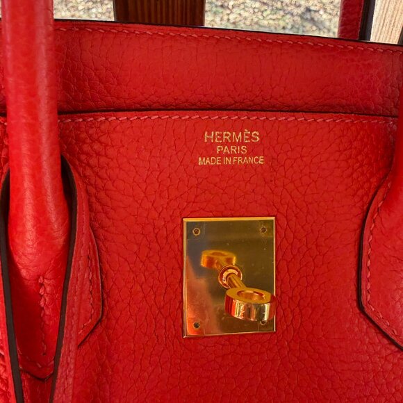 Hermes Birkin 35 Handbag Orange Poppy Togo with Gold Hardware - Picture 6 of 17